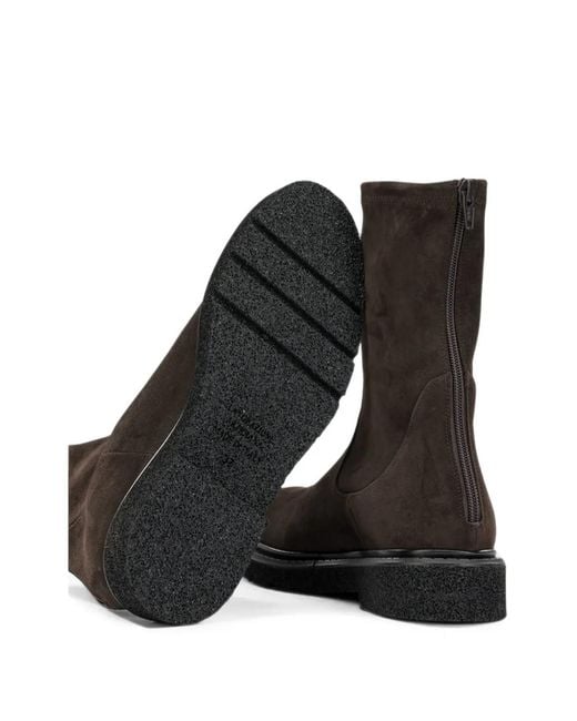 Guglielmo Rotta Black Suede Rear-Zip Ankle Boots