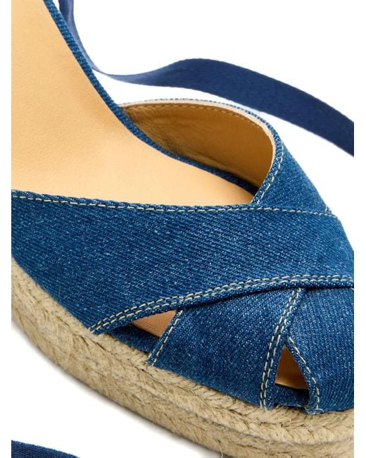 Castaner Blue 110Mm Denim Wedge Espadrilles