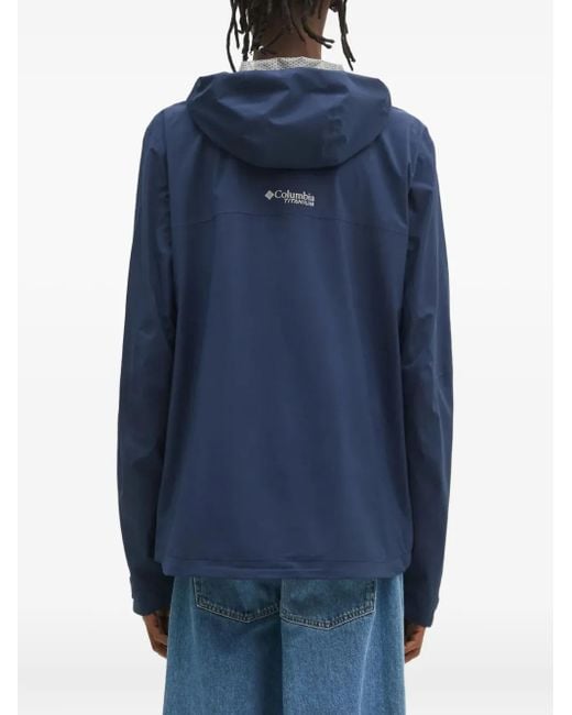 Columbia Blue Hooded Zip-Front Jacket for men