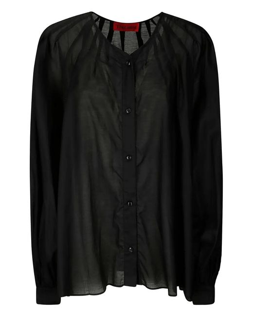 Thelatest Black Collarless Shirt