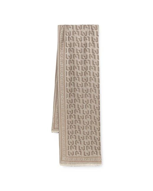 Liu Jo Natural Stole With Jacquard Logo