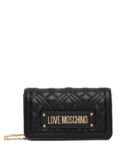 Love Moschino Black Quilted Chain-Strap Mini Bag