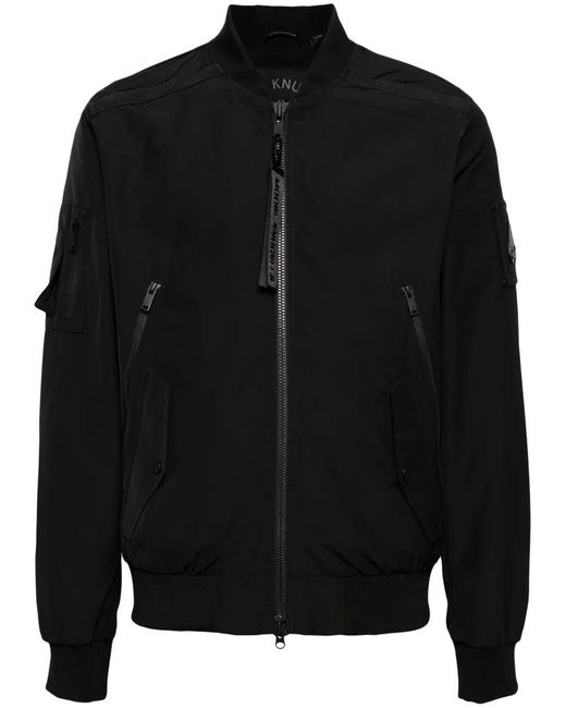 Moose Knuckles Black Courville Logo-Appliqué Bomber Jacket for men
