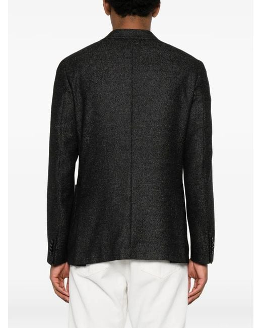 Zegna Black Single-Breasted Blazer for men