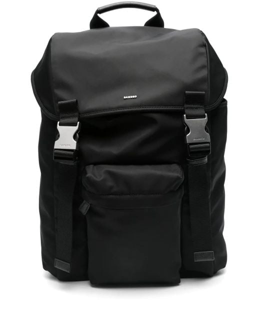 メンズ Sandro ロゴ バックパック Black