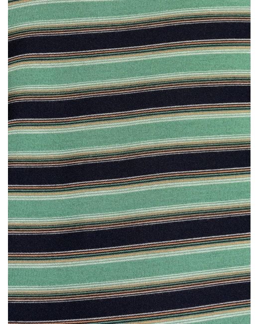 Paul Smith Green Striped-Pattern Wool Sweater for men