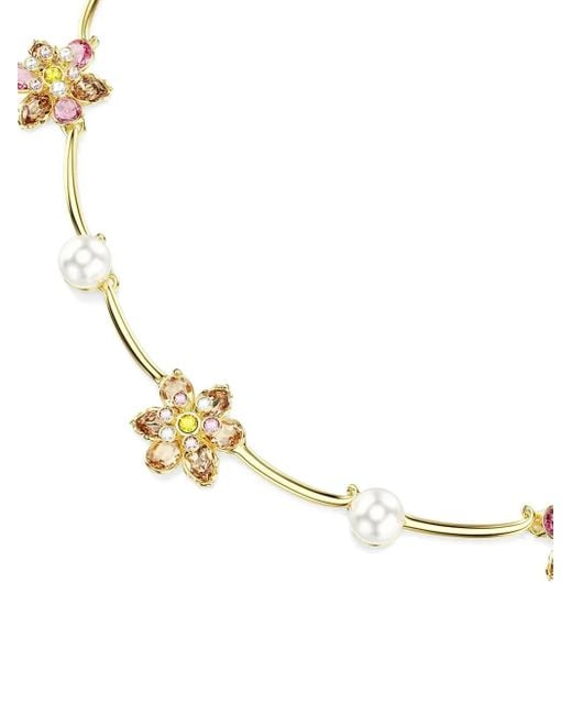 Swarovski Metallic Idyllia Pearl Detail Necklace