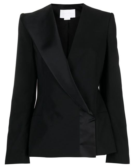 Genny Black Blazer Mit Asymmetrischem Revers