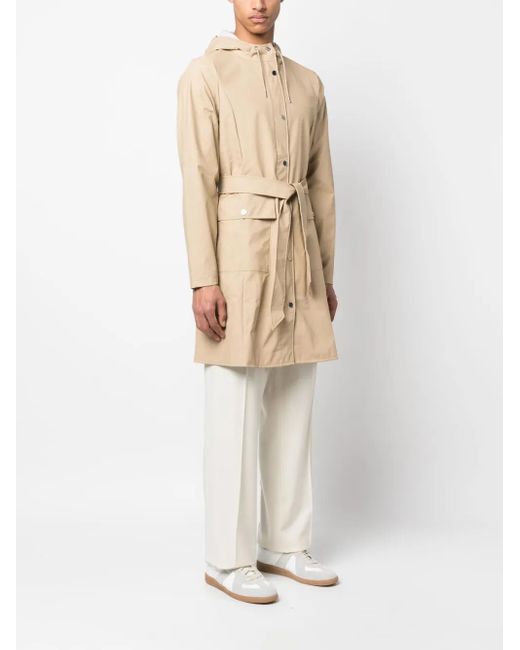 Rains Natural Belted Hooded Raincoat