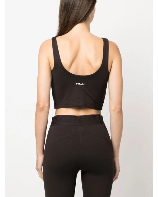 Ralph Lauren Black Scoop-Neck Cropped Tank Top
