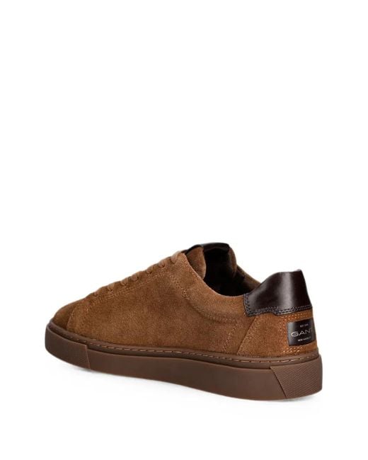 Gant Brown Suede Leather-Trim Sneakers for men