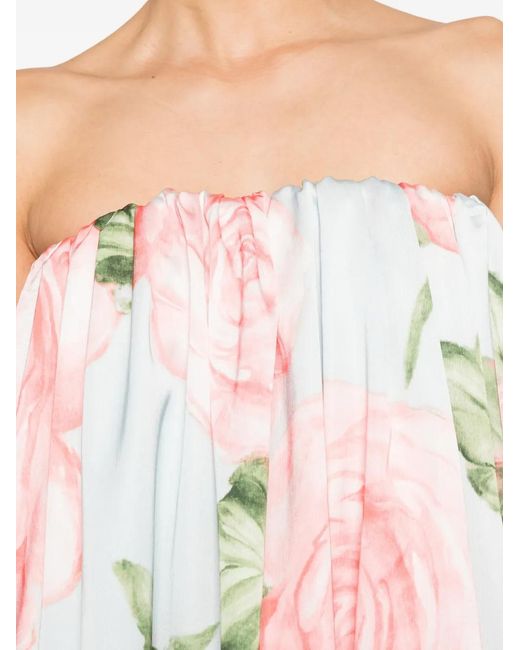 L'idée White Floral Strapless Mini Dress