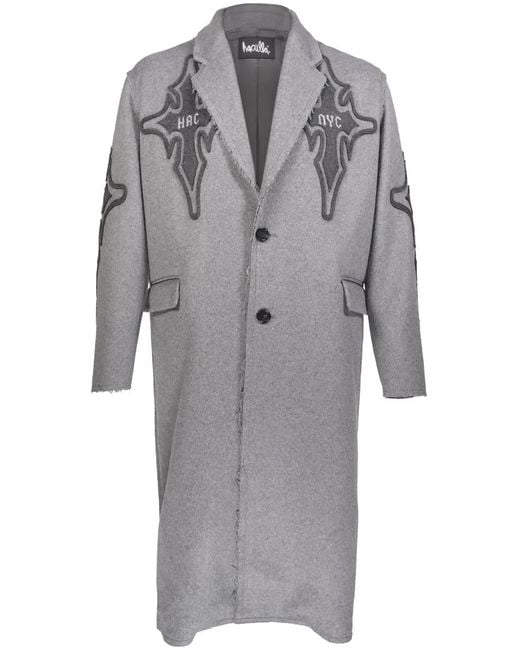 Haculla Gray Praising Wool Single-Breasted Coat for men