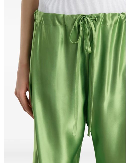 Khaite Green Rohen Satin Trousers