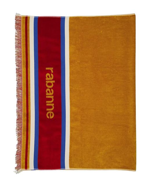 Rabanne Orange Striped Cotton Scarf