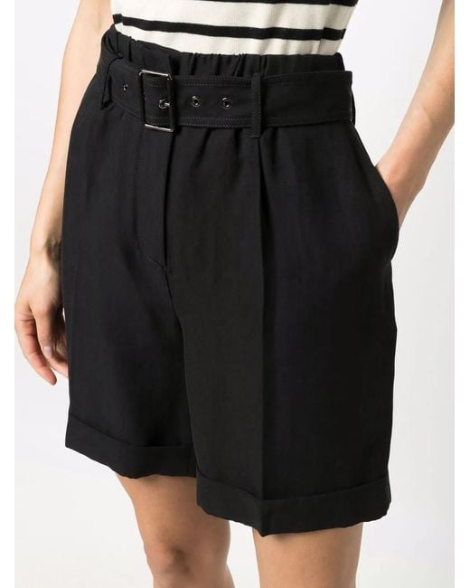 Woolrich Black Belted Flared Shorts
