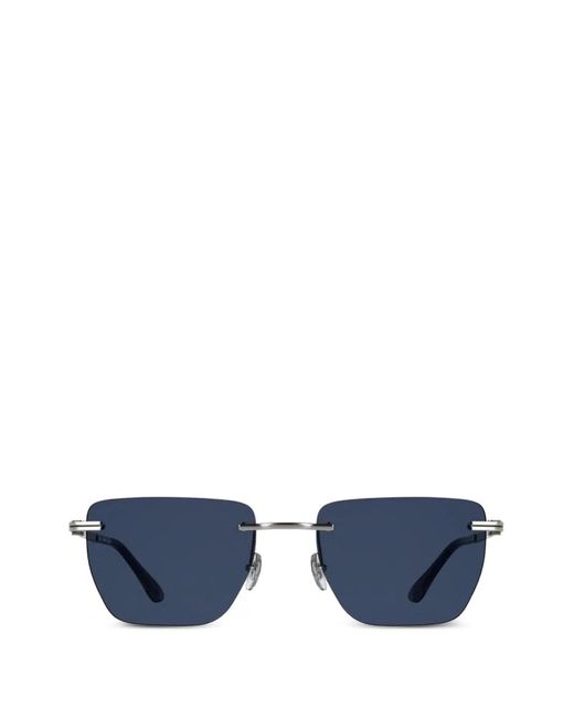 Lacoste Blue Rimless Rectangle-Frame Sunglasses for men