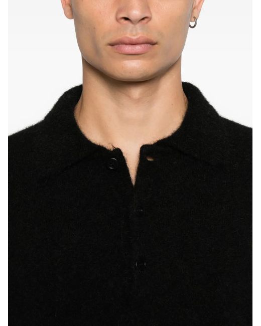 sunflower Black Polo-Collar Sweater for men