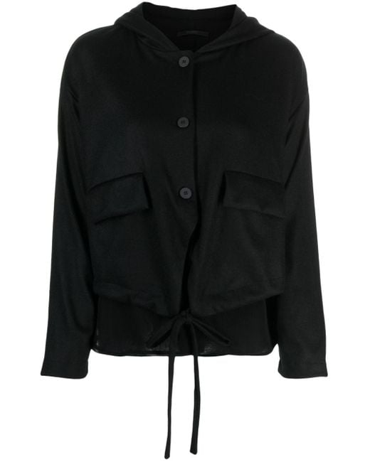 Veste superposée à capuche Transit en coloris Black