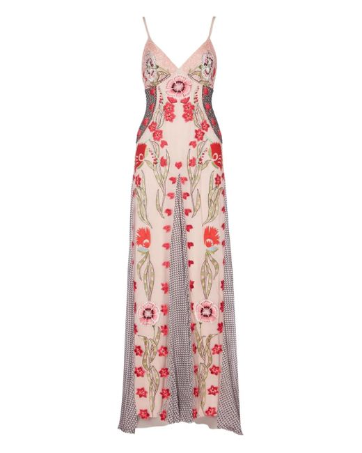 Temperley London White Remi Floral-Embroidered Maxi Dress