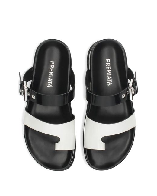 Premiata White Buckle Platform Sandals