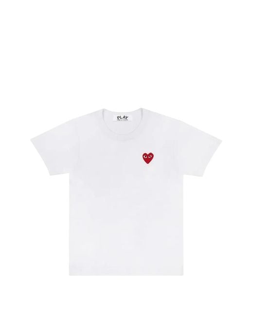 COMME DES GARÇONS PLAY White Heart-Patch T-Shirt
