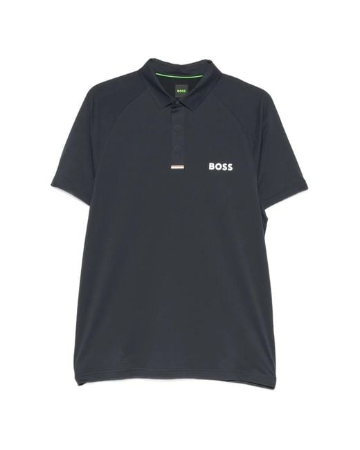 BOSS ブラック ポロシャツ S BOSS メンズ ブラック ラグランスリーブ ポロシャツ【公式通販】