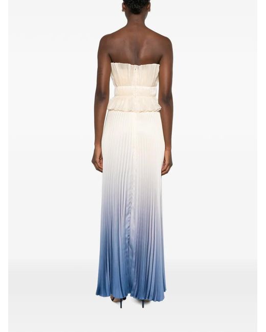 L'idée White Masquerade Pleated Maxi Dress