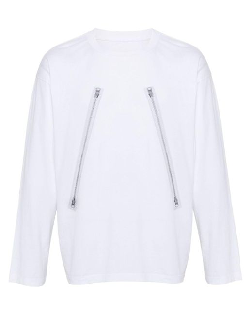 MM6 by Maison Martin Margiela T-shirt Met Rits in het White voor heren