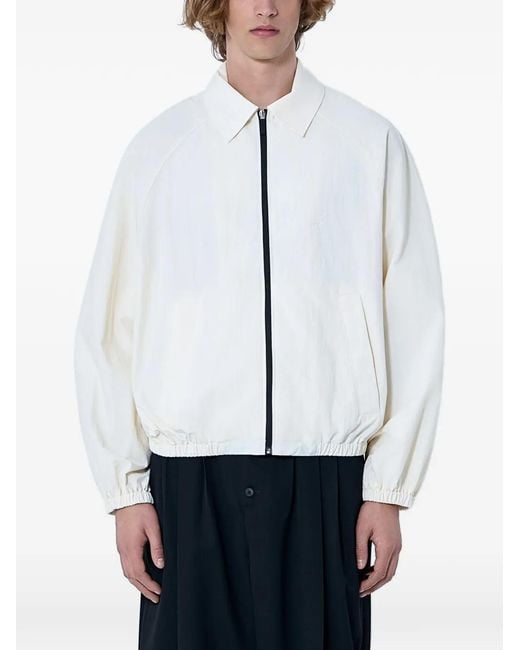 Jacquemus White Zip-Front Elasticated Jacket for men