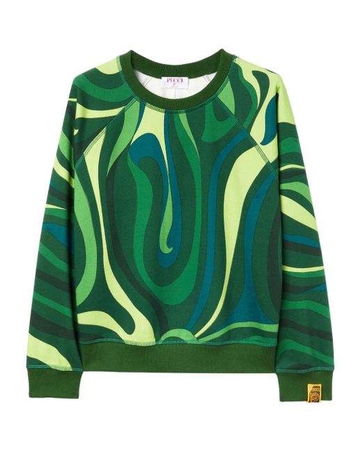 Emilio Pucci Green Marmo-Print Sweatshirt
