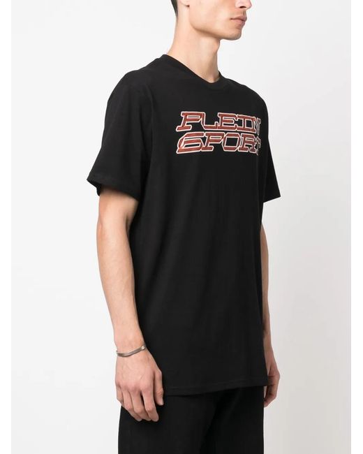 Philipp Plein Black Tiger-Print Cotton T-Shirt for men