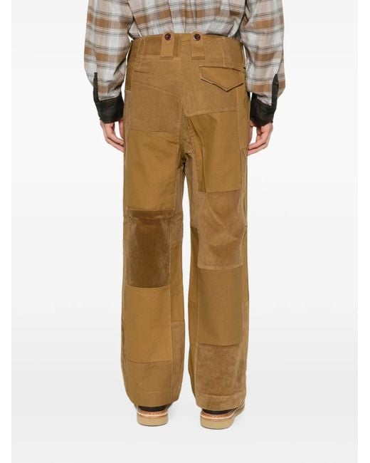 Junya Watanabe White Patchwork Corduroy Trousers for men