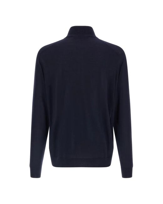 Kiton Blue Half-Zip Sweater for men