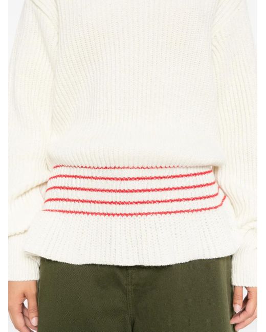 Maglione A Coste Con Collo Alto di Chloé in White