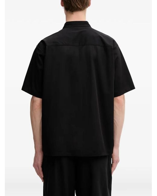 Beams Plus Black Tech Zip-Pocket Short-Sleeved Shirt for men