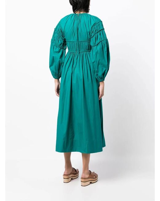 Ulla Johnson Green Viviana Smocked Dress