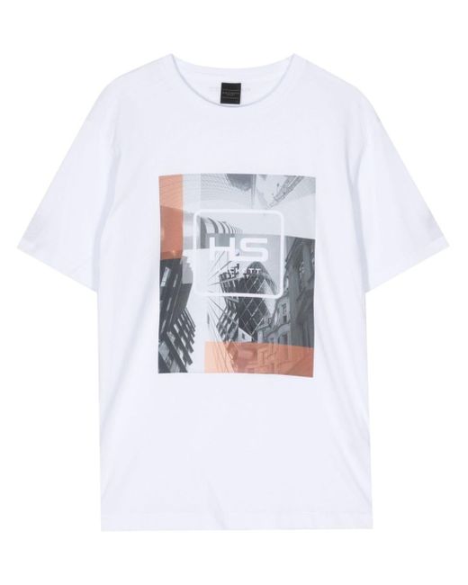 Hackett T-Shirt mit abstraktem Print in White für Herren