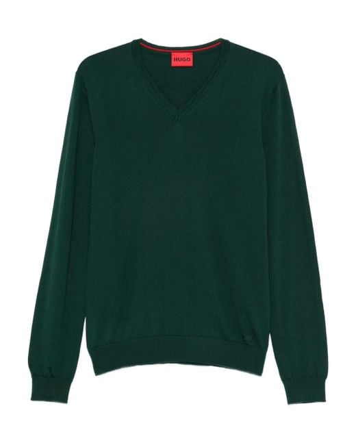Boss Green V-Neck Wool Sweater for men
