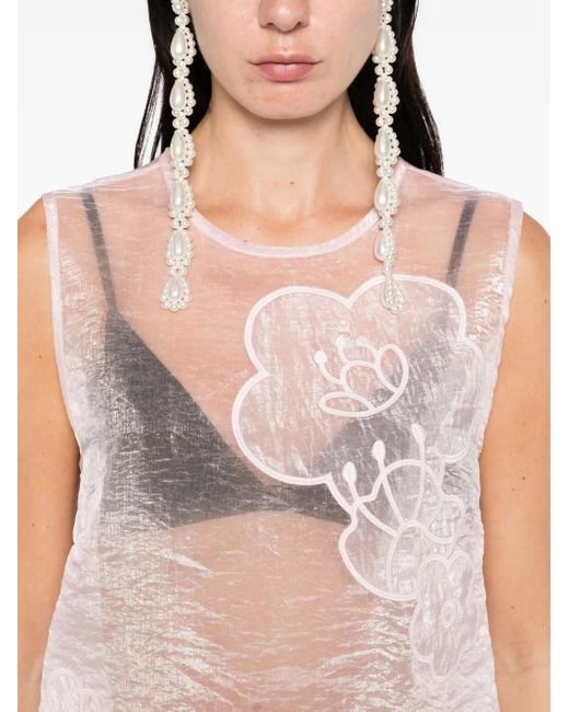 Top Smanicato A Fiori di CECILIE BAHNSEN in Pink