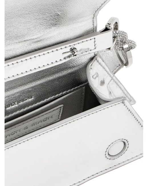Mach & Mach White Small Double Bow Samantha Tote Bag