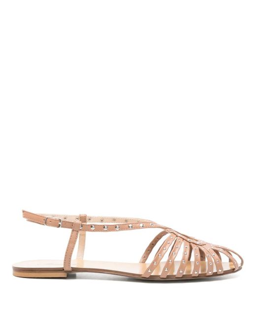 Anna F. Pink Camelia Studded Sandals