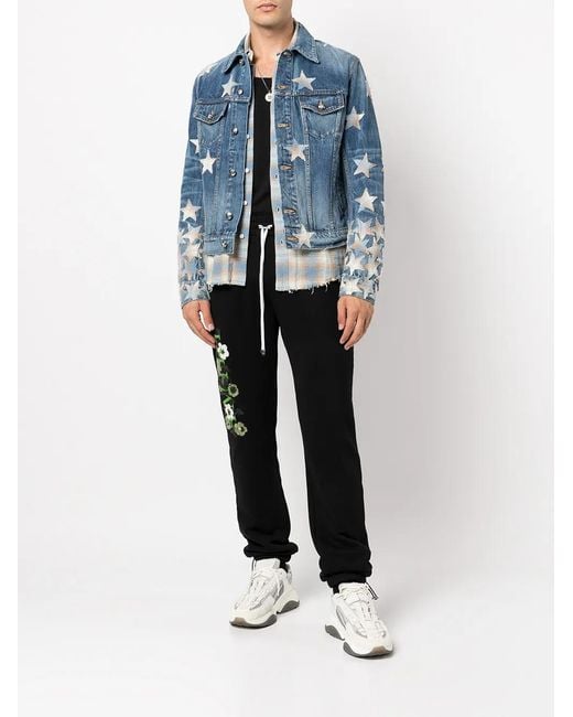 Amiri Blue Printed Denim Jacket for men