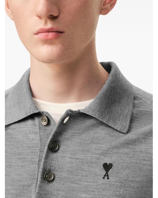 AMI Gray Polo Ami De Coeur for men