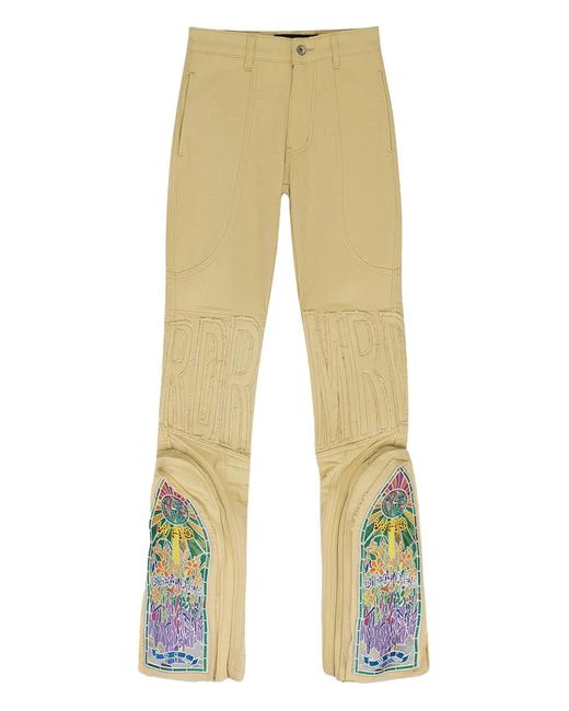 Who Decides War Natural Embroidered Jeans for men