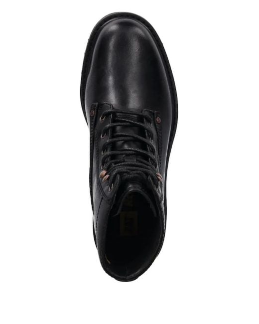 Caterpillar Black Lace-Up Leather Boots
