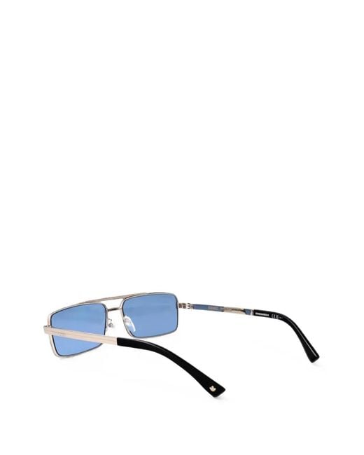 DSquared² Blue Rectangle-Frame Sunglasses for men