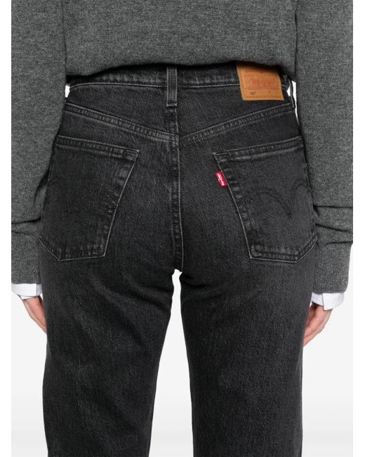 Levi's Black 501 Mid-Rise Straight-Leg Jeans