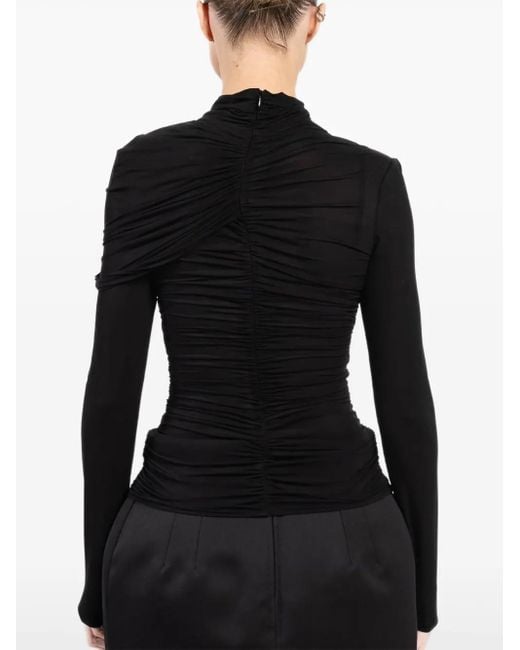 Magda Butrym Black Draped Ruched Top