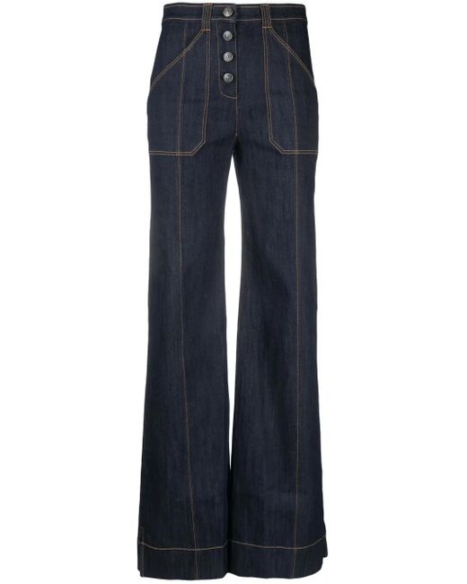 Cinq À Sept Blue Long Benji Cotton Jeans